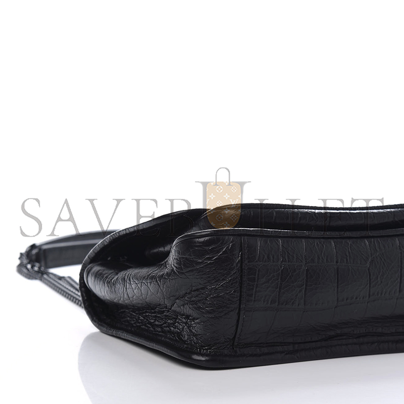 Y*L niki baby chain bag in calfskin crocodile embossed 633160 (21*16*7.5cm)